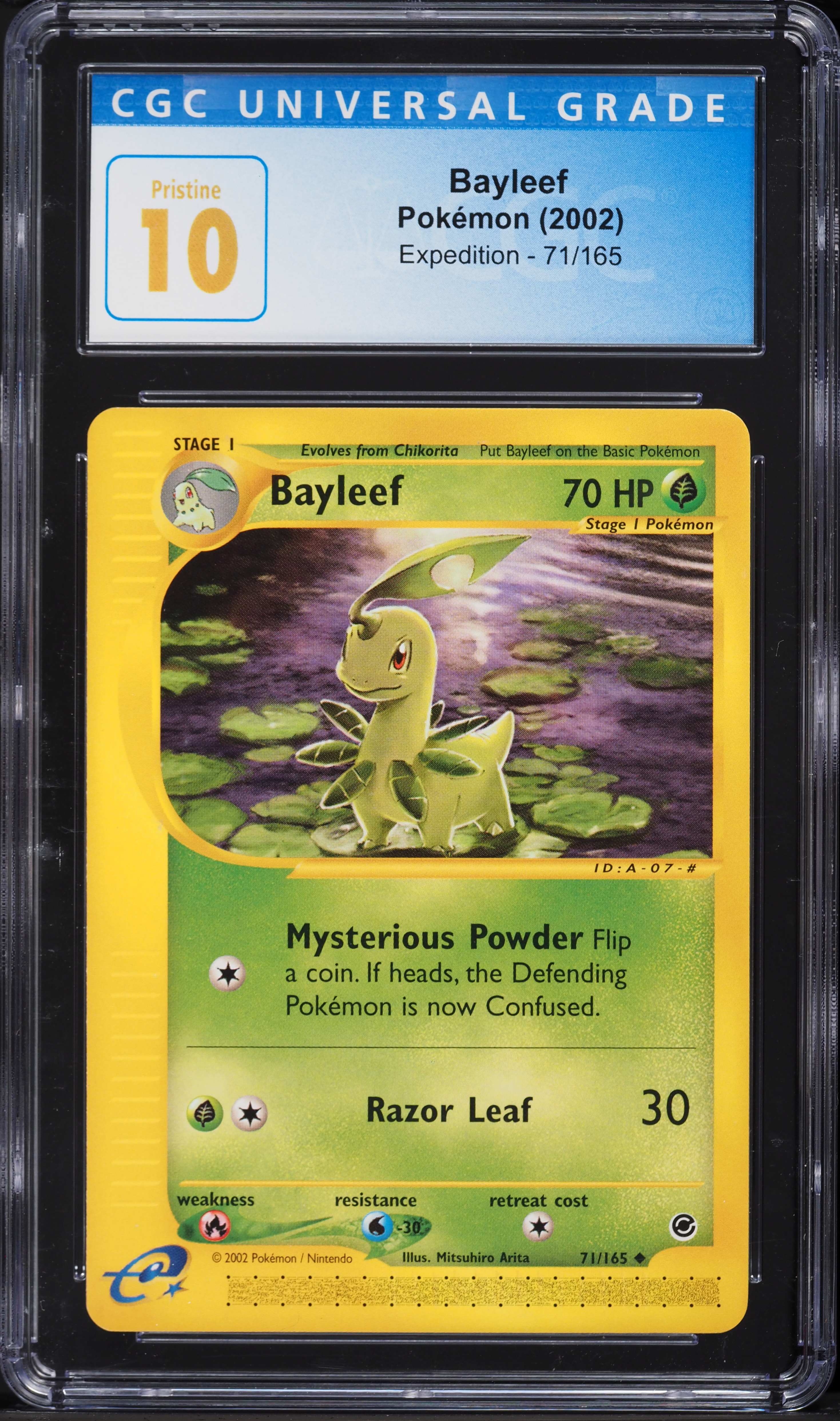 2002 Pokemon Expedition Bayleef #71 CGC 10 PRISTINE