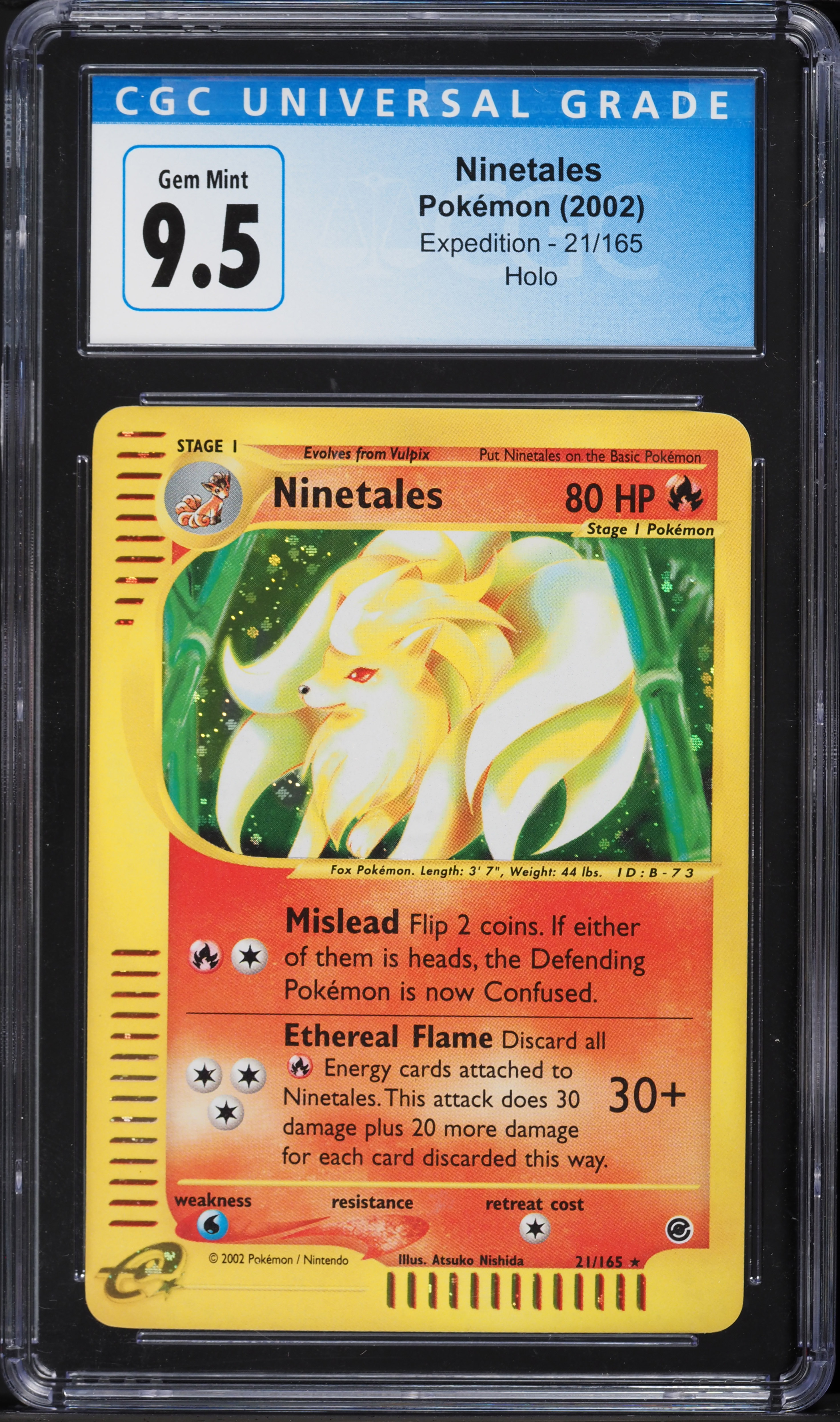 2002 Pokemon Expedition Holo Ninetales #21 CGC 9.5 GEM MINT