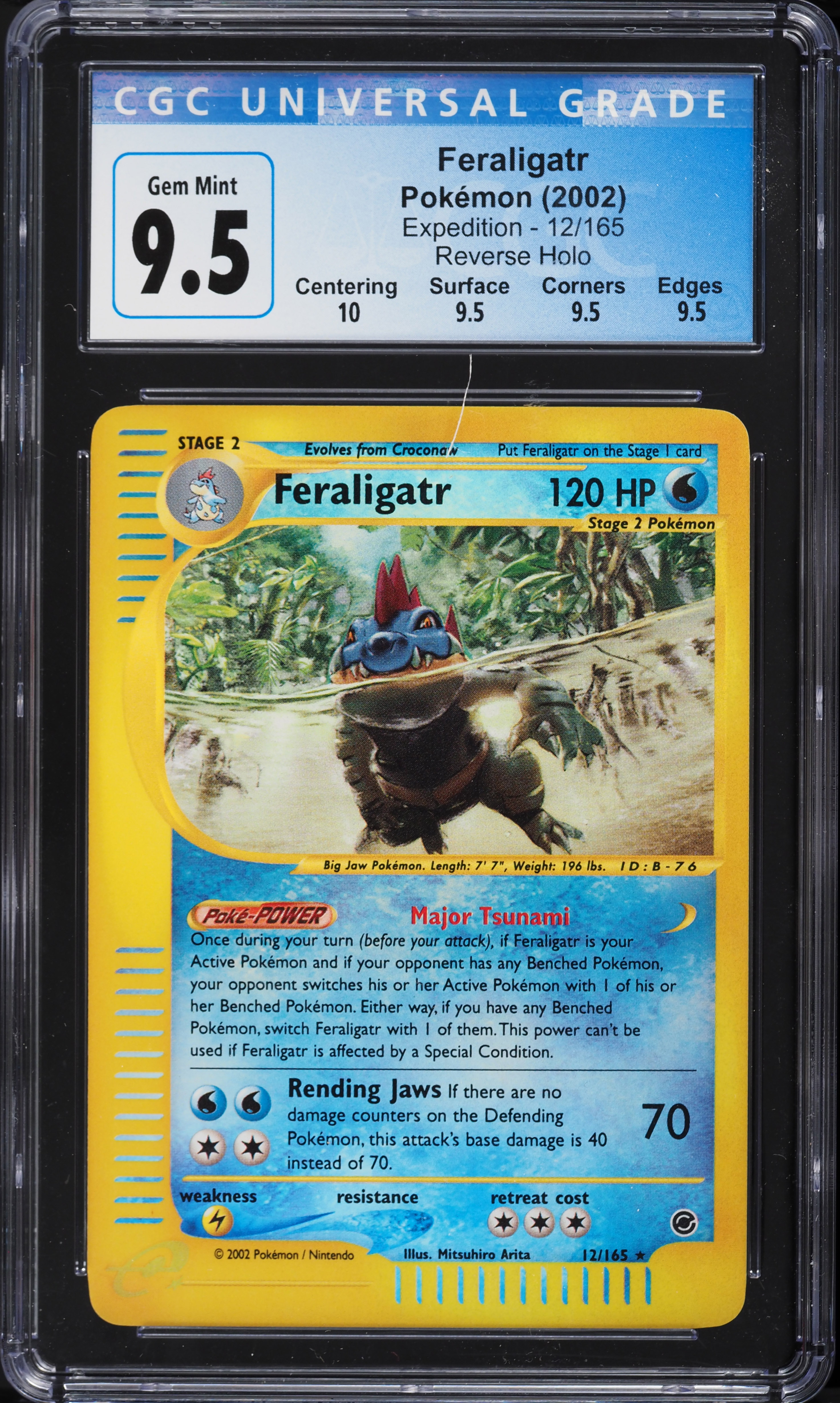 2002 Pokemon Expedition Reverse Holo Feraligatr #12 CGC 9.5 GEM MINT