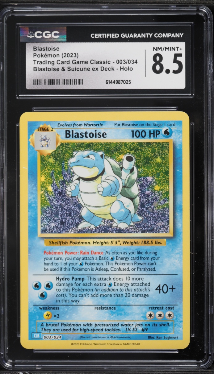 2023 Pokemon TCG Classic Collection Holo Blastoise #3 CGC 8.5 NM-MT+