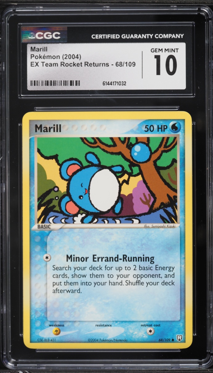 2004 Pokemon EX Team Rocket Returns Marill #68 CGC 10 GEM MINT
