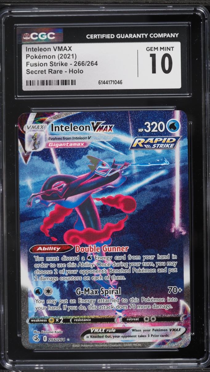 2021 Pokemon Sword & Shield Fusion Strike Alt Art Inteleon VMAX #266 CGC 10 GEM MINT
