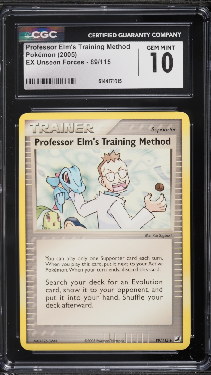 2005 Pokemon EX Unseen Forces Professor Elm's Training Method #89 CGC 10 GEM MINT