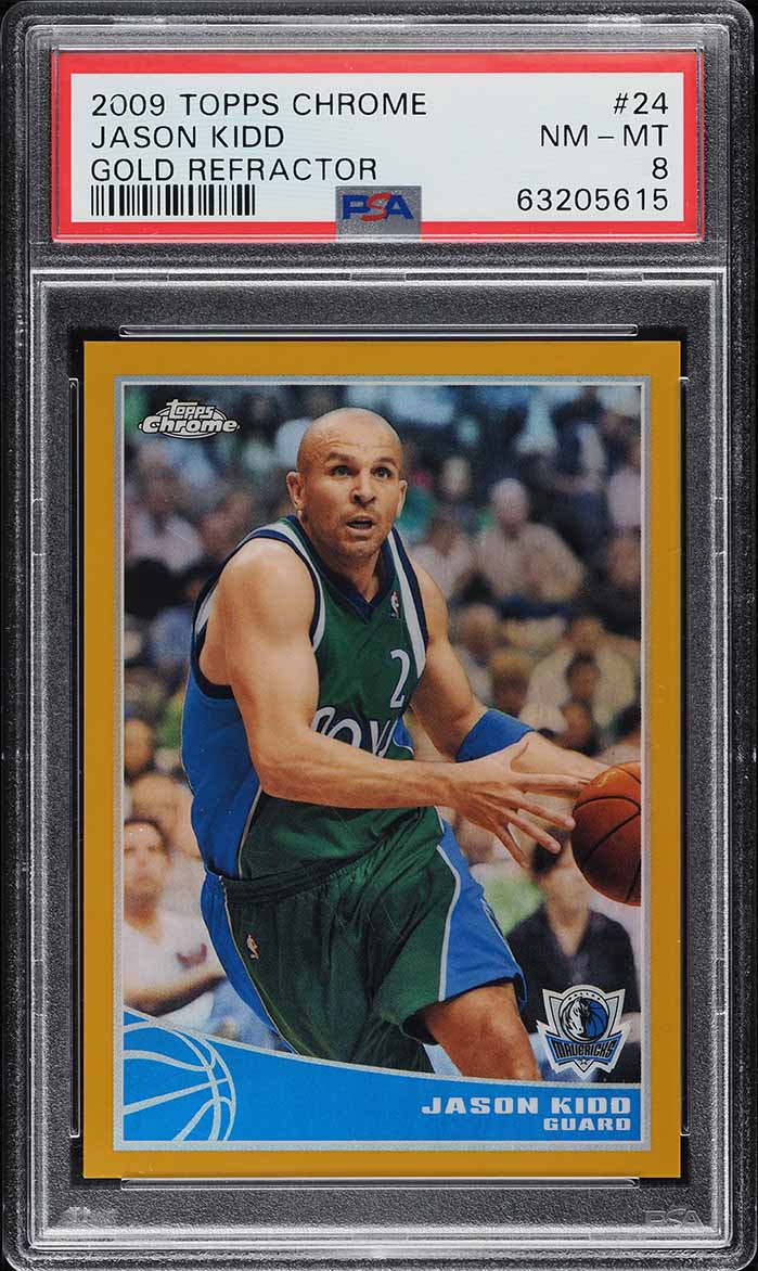 2009 Topps Chrome Gold Refractor Jason Kidd /50 #24 PSA 8 NM-MT - Photo 1