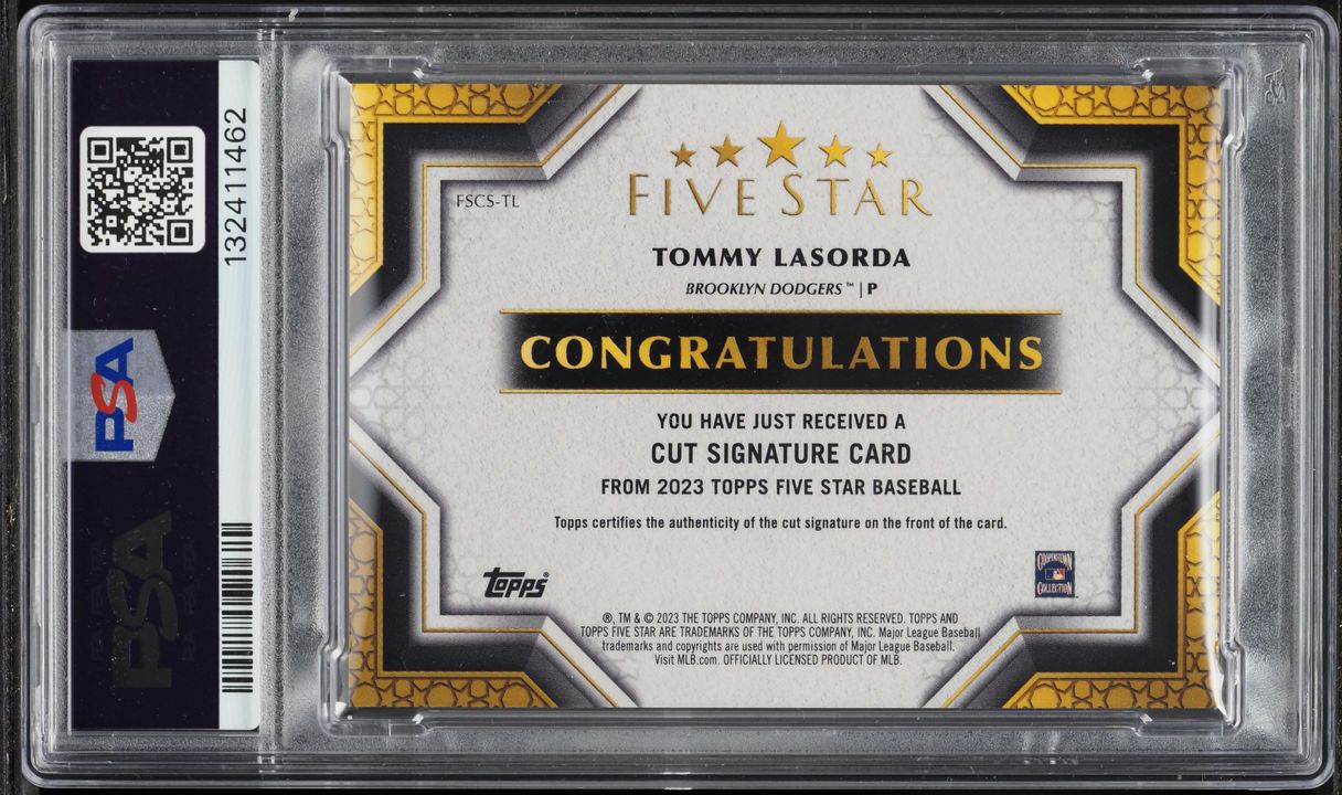 2023 Topps Five Star Cut Signatures Tommy Lasorda AUTO 1/1 #FSCSTL PSA 9 MINT