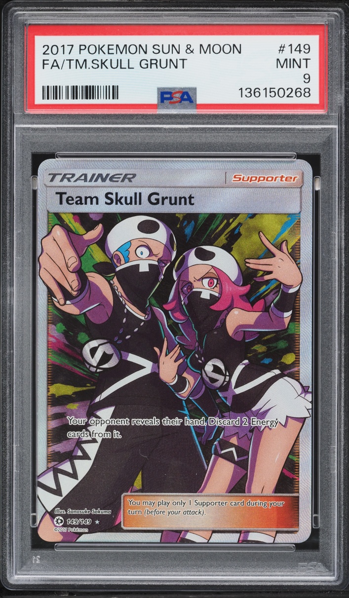 2017 Pokemon Sun & Moon Full Art Team Skull Grunt #149 PSA 9 MINT