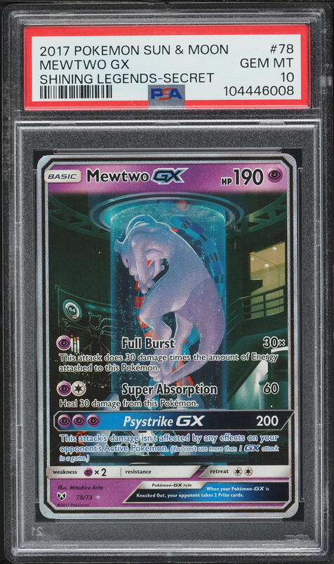 2019 Pokemon Sun & Moon Hidden Fates Mewtwo GX #31 PSA 10 GEM MINT