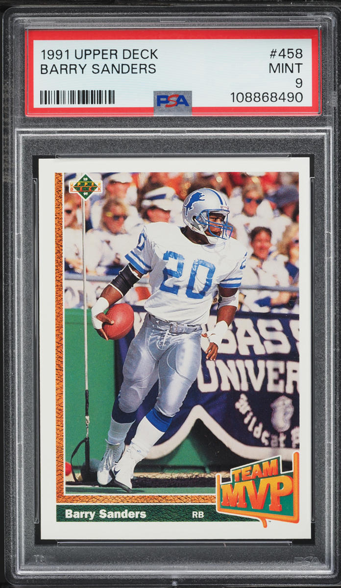 1991 Upper Deck Football Barry Sanders #458 PSA 9 MINT