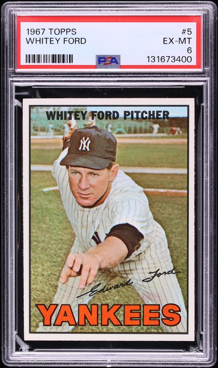 1967 Topps Whitey Ford #5 PSA 6 EXMT