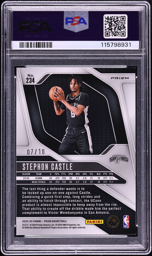 2024 Panini Prizm Gold Stephon Castle ROOKIE /10 #234 PSA 9 MINT