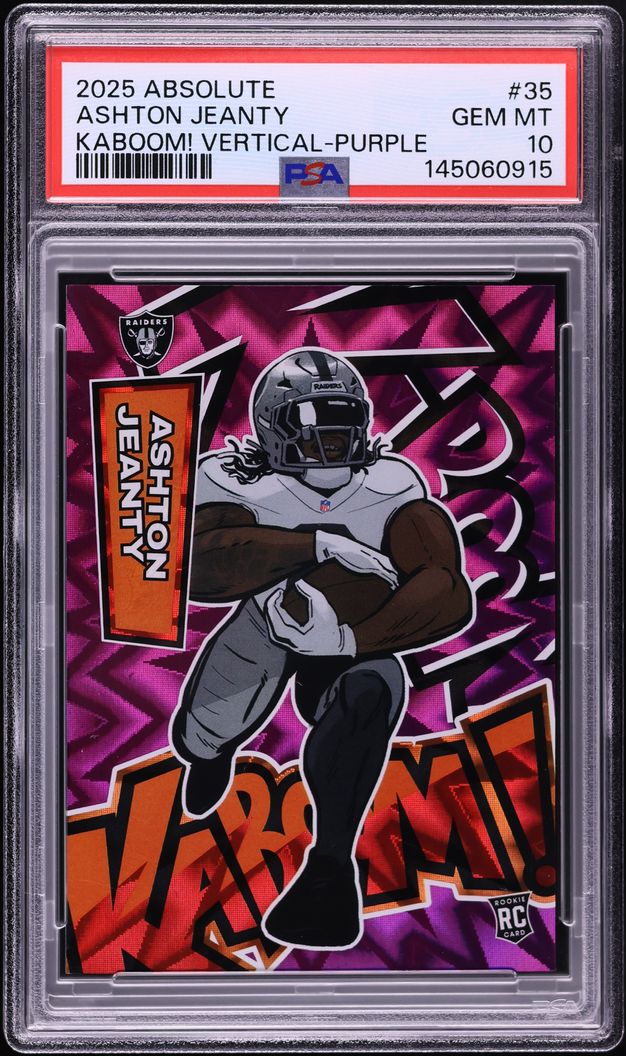 2025 Absolute Kaboom! Vertical Purple Ashton Jeanty ROOKIE #35 PSA 10 GEM MINT