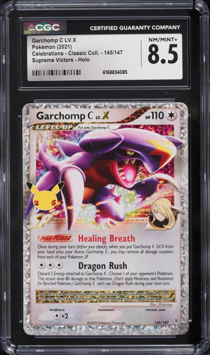 2021 Pokemon SWSH Celebrations Classic Collection Holo Garchomp C LV.X #145 CGC 8.5 NM-MT+