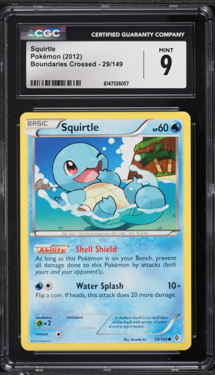 2012 Pokemon Black & White Boundaries Crossed Squirtle #29 CGC 9 MINT