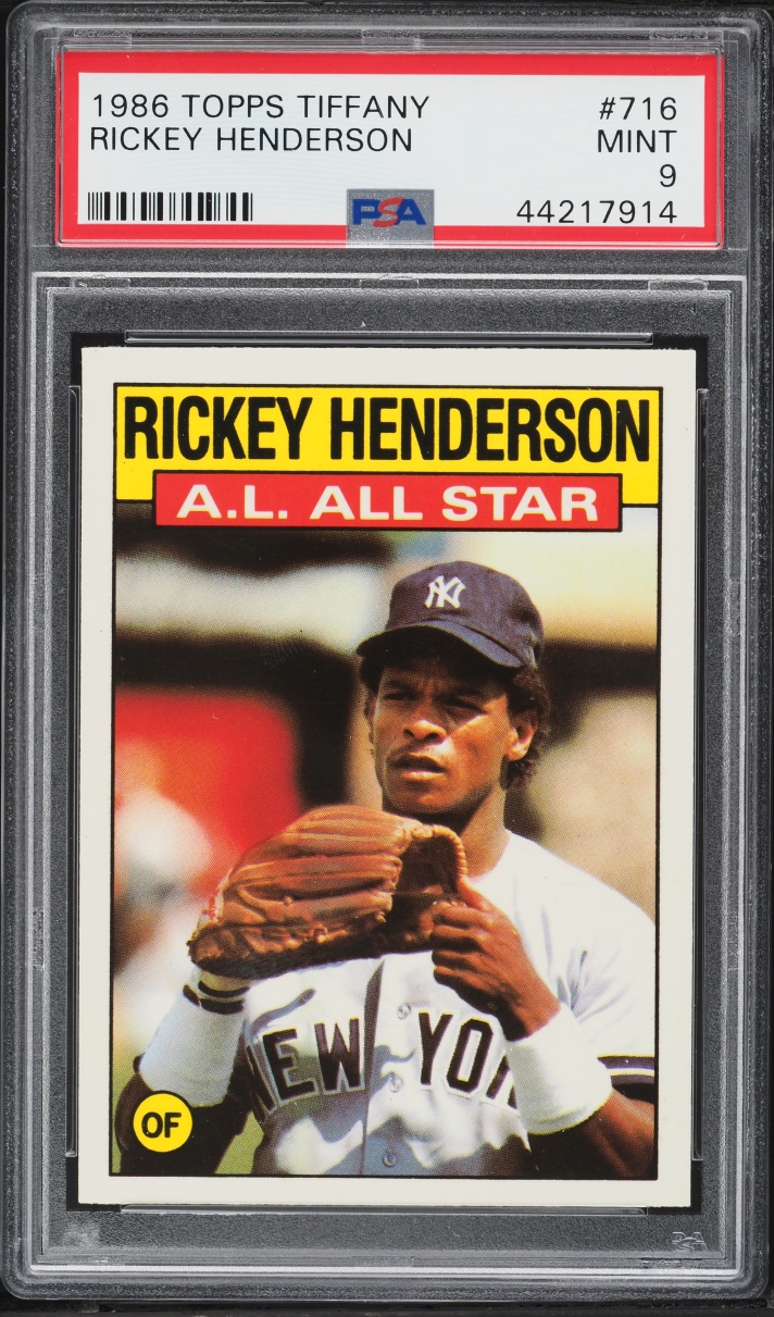 1986 Topps Tiffany Rickey Henderson ALL-STAR #716 PSA 9 MINT