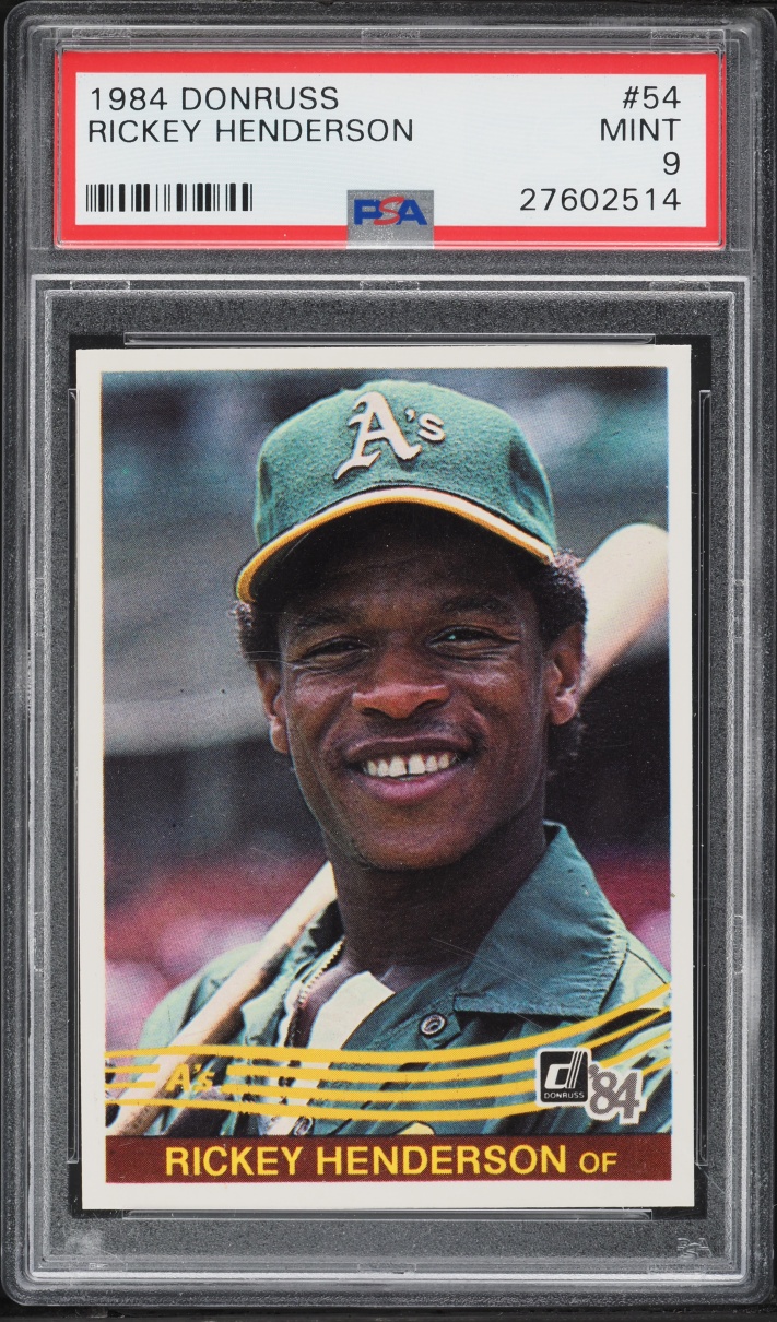 1984 Donruss Rickey Henderson #54 PSA 9 MINT