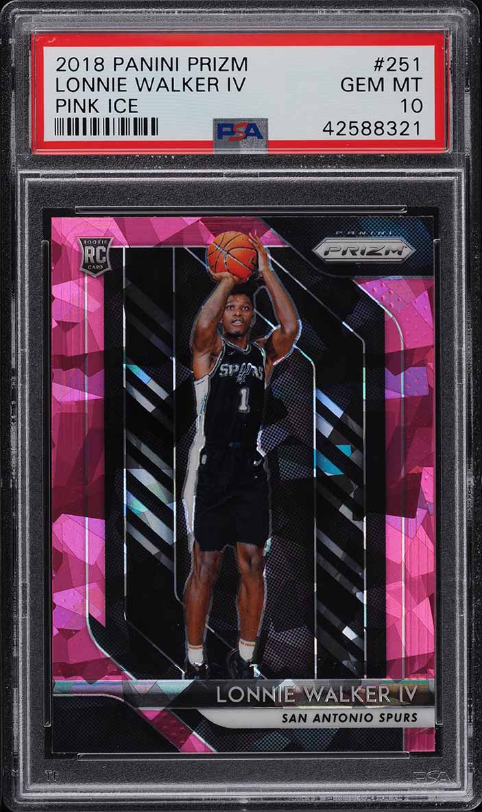 2018 Panini Prizm Pink Ice Lonnie Walker Iv ROOKIE #251 PSA 10 GEM MT