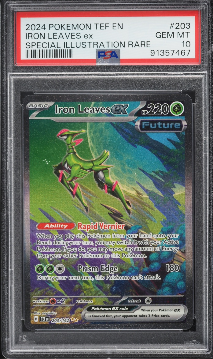 2024 Pokemon Scarlet & Violet Temporal Forces SIR Iron Leaves Ex #203 PSA 10 GEM MINT