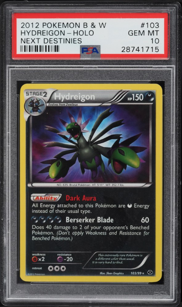 2012 Pokemon Black & White Next Destinies Holo Hydreigon #103 PSA 10 GEM MINT