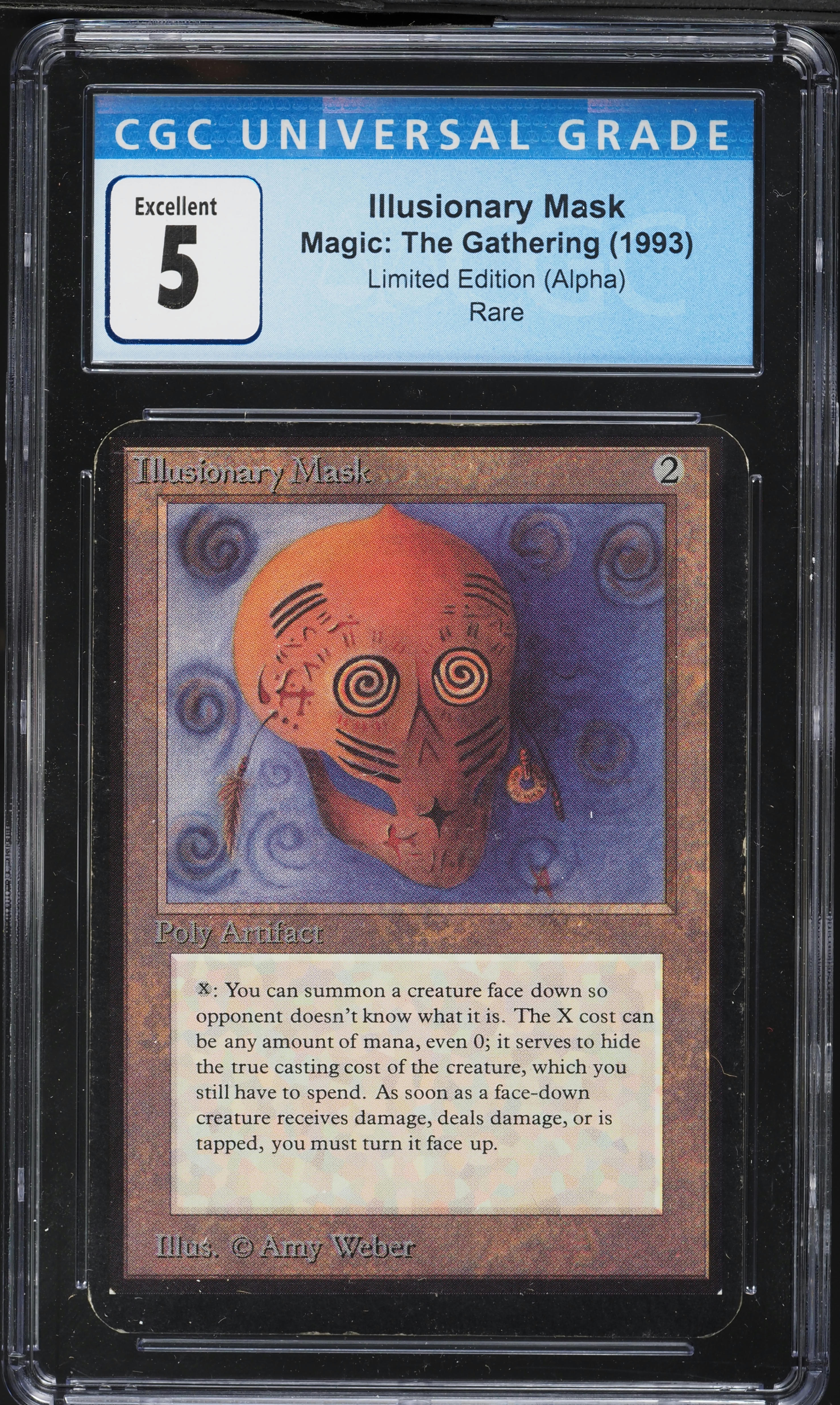 1993 Magic The Gathering MTG Alpha Illusionary Mask CGC 5 EX on
