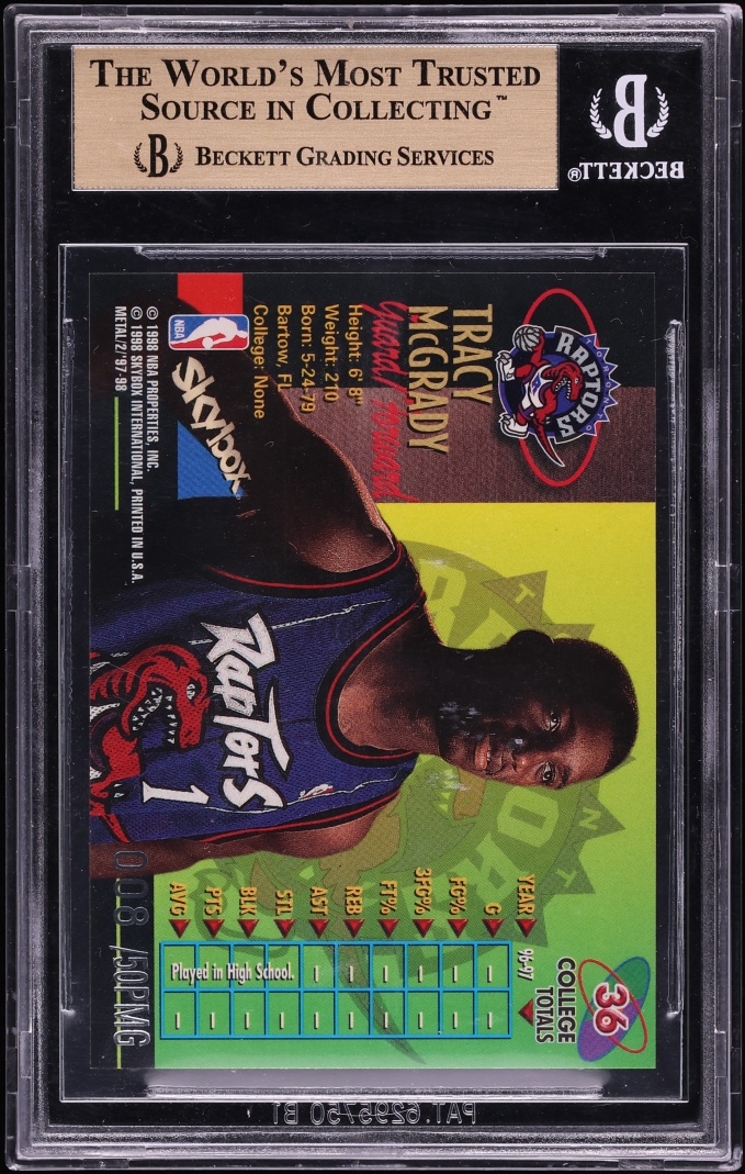 1997 Metal Universe Championship Precious Metal Gem Tracy McGrady ROOKIE /50 #36 BGS 9.5 GEM - Photo 2