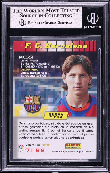 2004 Panini Sports Mega Cracks La Liga Lionel Messi ROOKIE #71 BGS 7.5 NRMT+