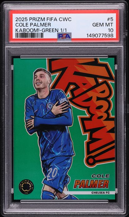 2025 Panini Prizm FIFA Club World Cup Kaboom! Green Cole Palmer 1/1 #5 PSA 10 GEM MINT