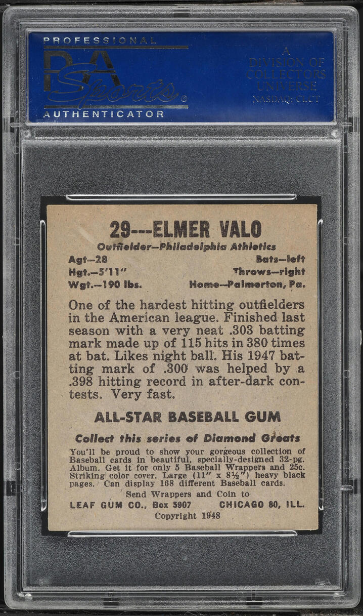 1948 Leaf Elmer Valo #29 PSA 6 EXMT