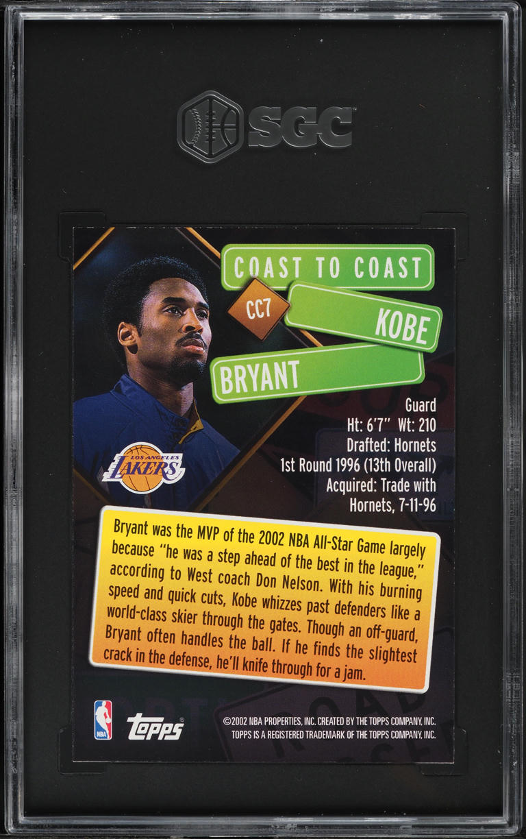2002 Topps Coast To Coast Kobe Bryant #CC7 SGC 8.5 NM-MT+