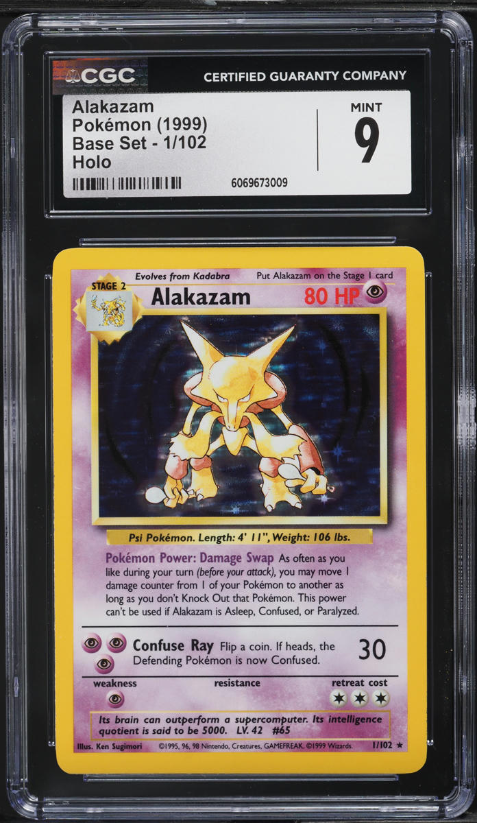 1999 Pokemon Base Set Holo Alakazam #1 CGC 9 MINT