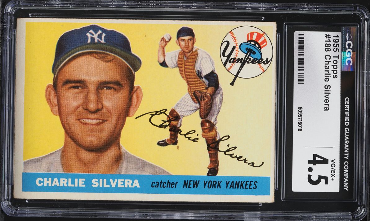 1955 Topps Charlie Silvera #188 CGC 4.5 VGEX+