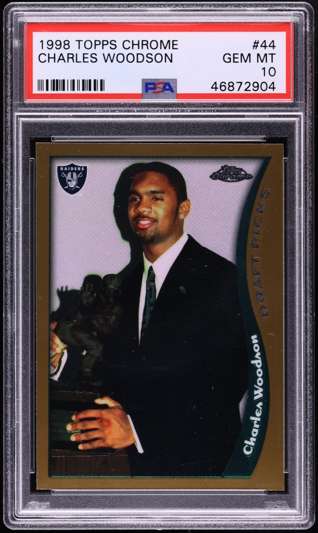 1998 Topps Chrome Charles Woodson ROOKIE #44 PSA 10 GEM MINT