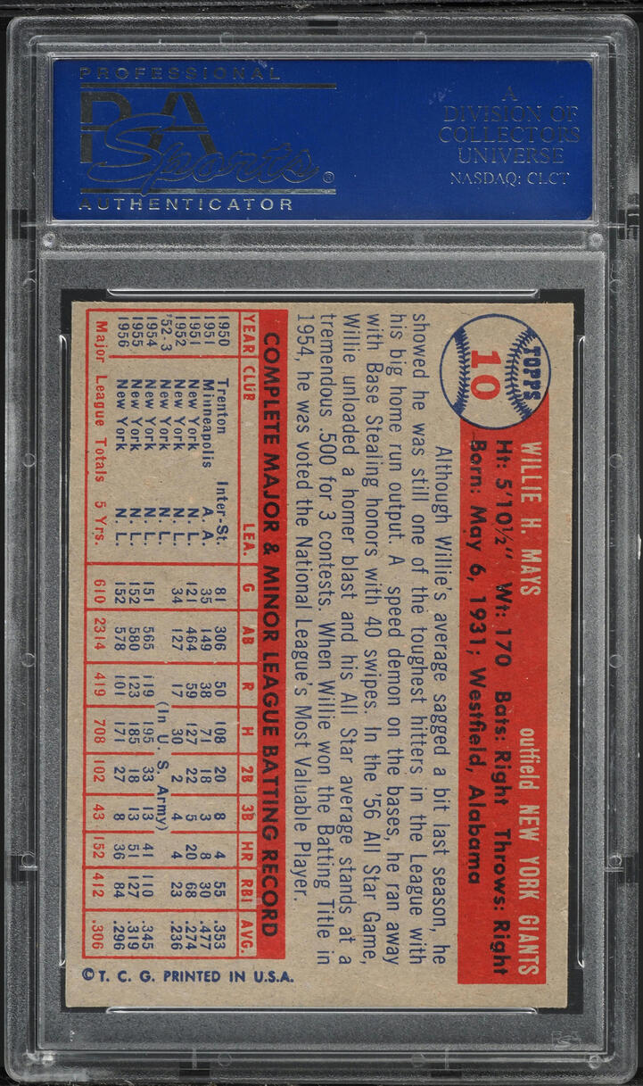 1957 Topps Willie Mays #10 PSA 7.5 NRMT+