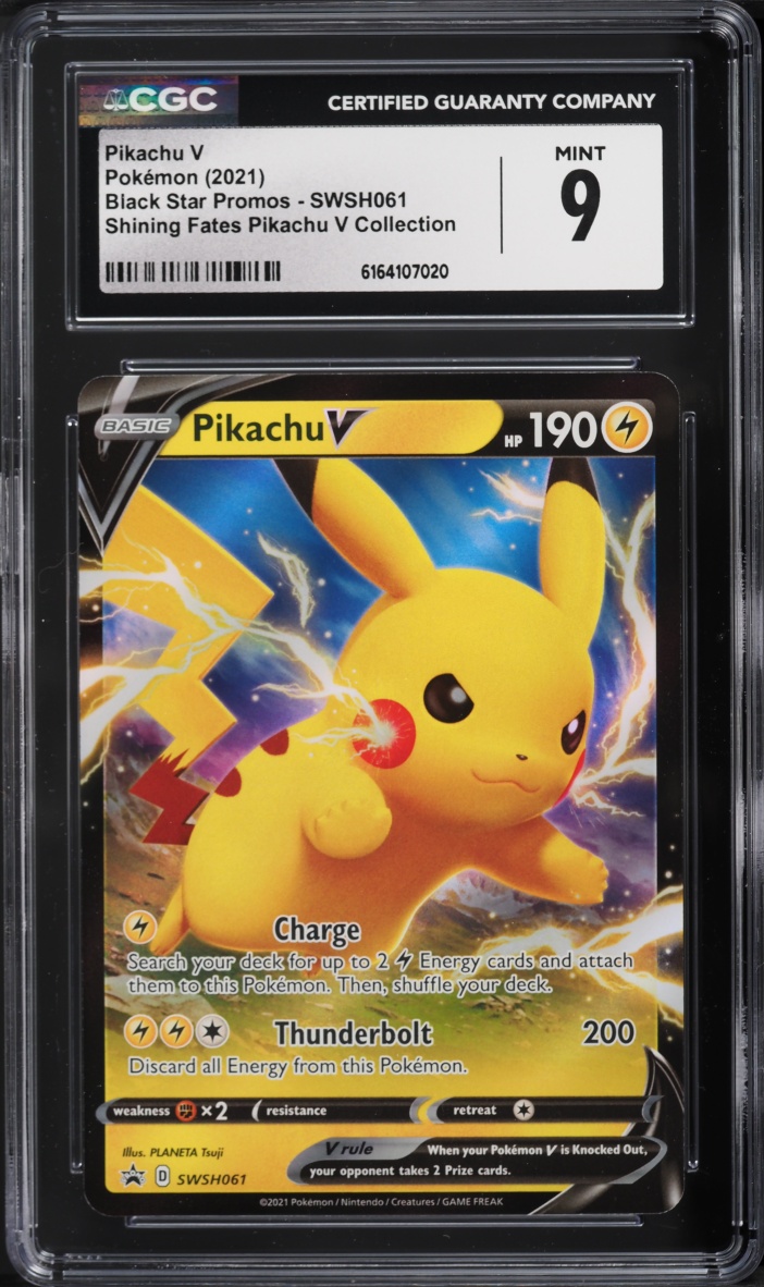 2021 Pokemon Sword & Shield Promo Shining Fates Collection Pikachu V #SWSH061 CGC 9 MINT