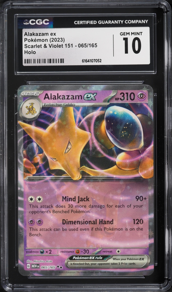 2023 Pokemon Scarlet & Violet 151 Holo Alakazam ex #65 CGC 10 GEM MINT