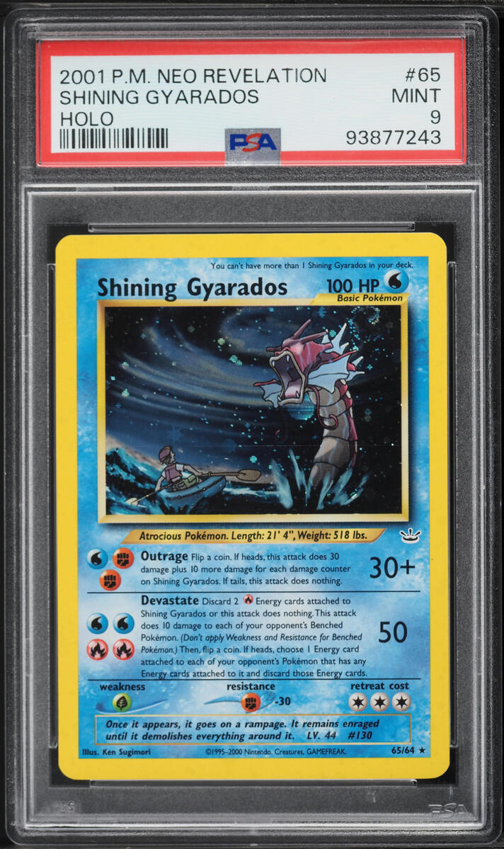 2001 Pokemon Neo Revelation Holo Shining Gyarados #65 PSA 9 MINT