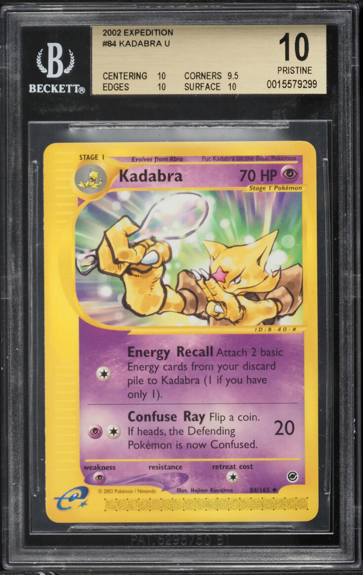 2002 Pokemon Expedition Kadabra #84 BGS 10 PRISTINE