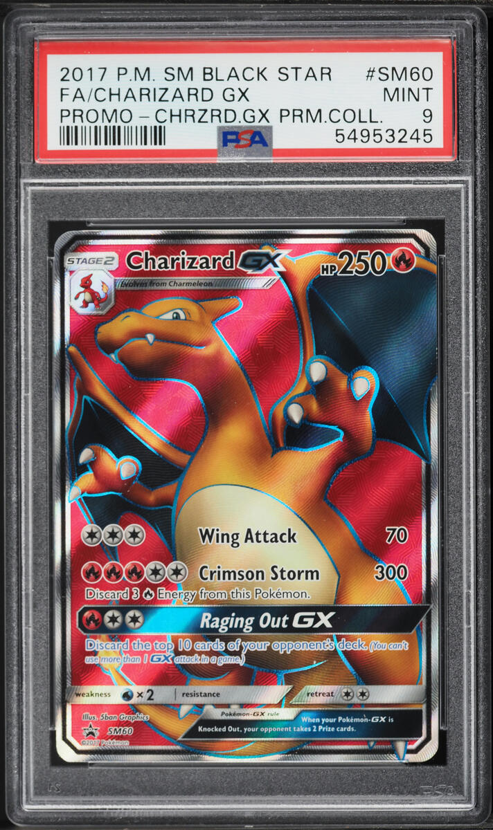 2017 Pokemon Sun & Moon Promo Premium Collection Full Art Charizard GX #SM60 PSA 9 MINT