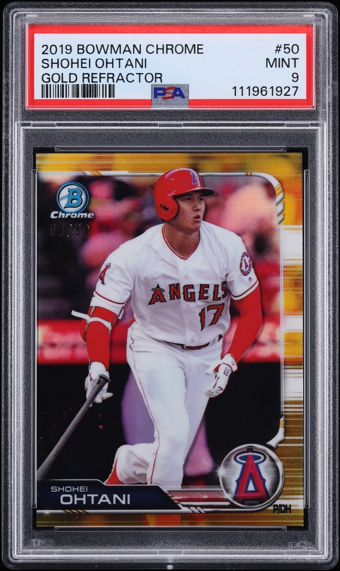 2019 Bowman Chrome Gold Refractor Shohei Ohtani /50 #50 PSA 9 MINT
