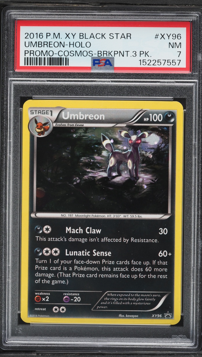 2016 Pokemon XY Promo Cosmos Breakpoint Holo Umbreon #XY96 PSA 7 NRMT