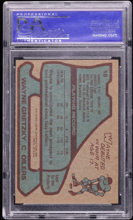 1979 Topps Hockey Wayne Gretzky ROOKIE #18 PSA 8(oc) NM-MT