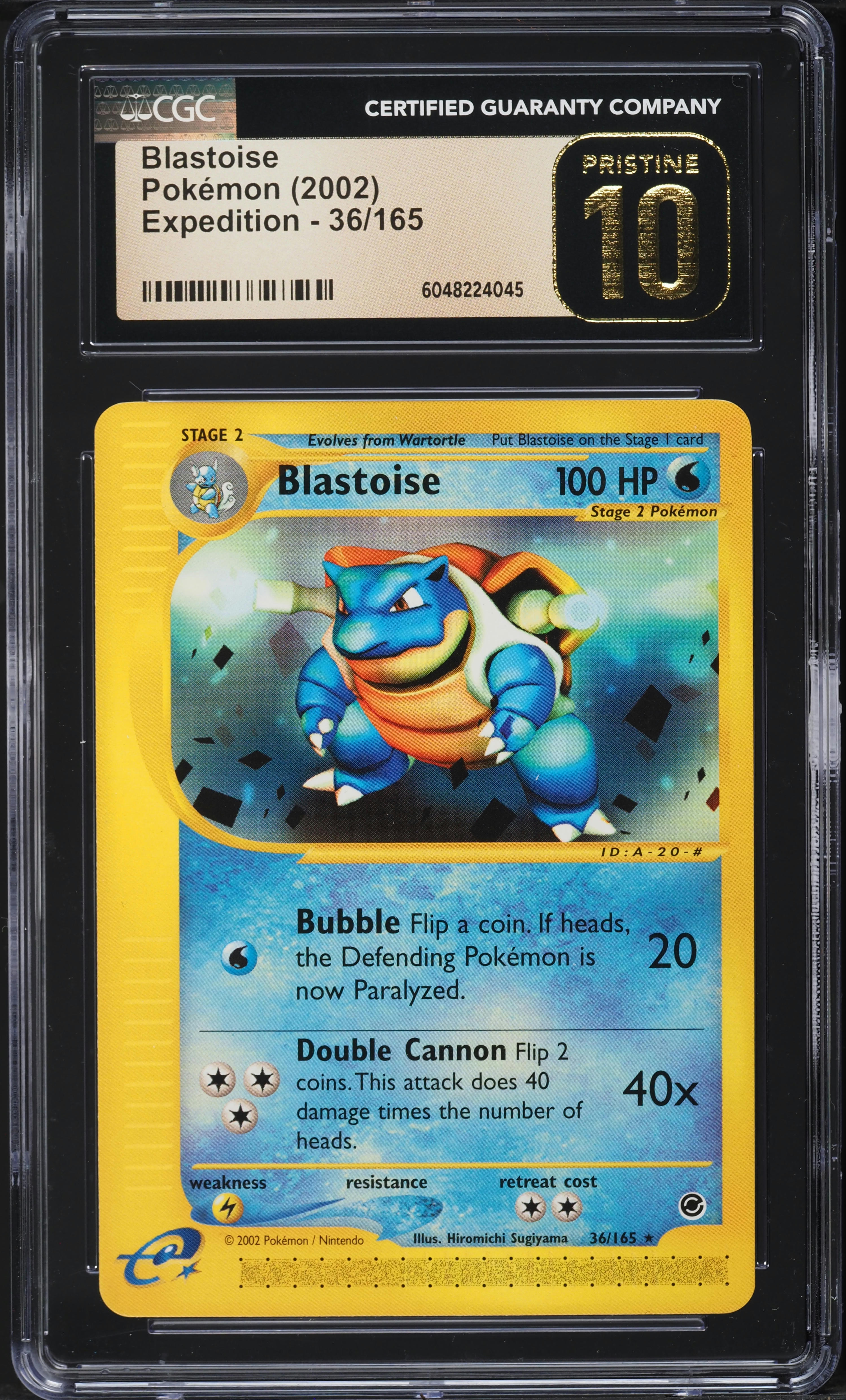 2002 Pokemon Expedition Blastoise #36 CGC 10 PRISTINE