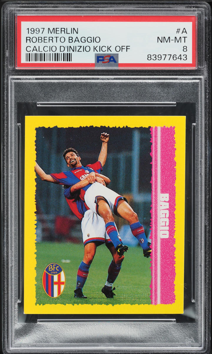Carte Panini Calcio 1998-99 #24 Roberto Baggio (Inter) - Notée PSA 8 NM-MT