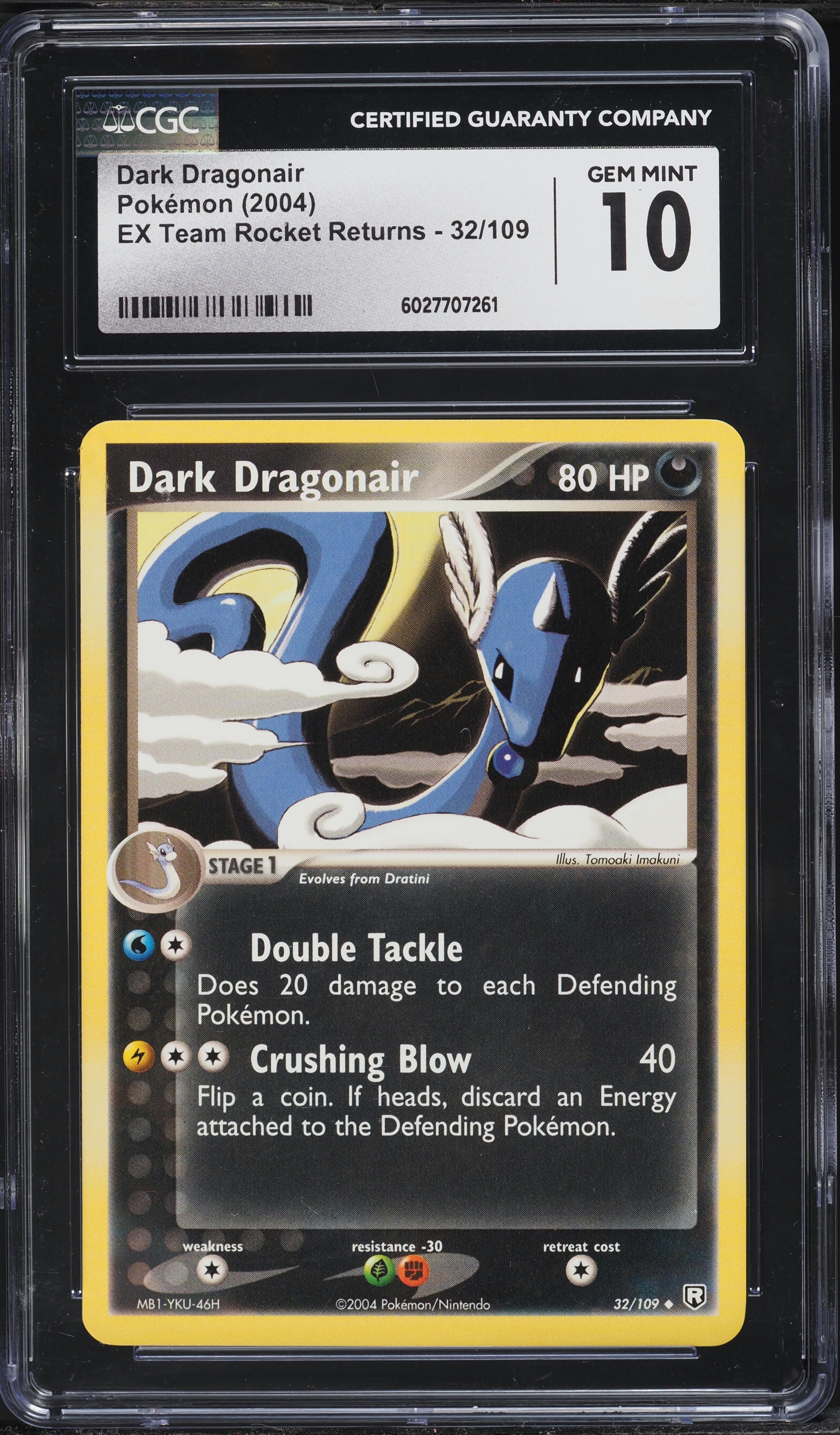 2004 Pokemon EX Team Rocket Returns Dark Dragonair #32 CGC 10 GEM MINT