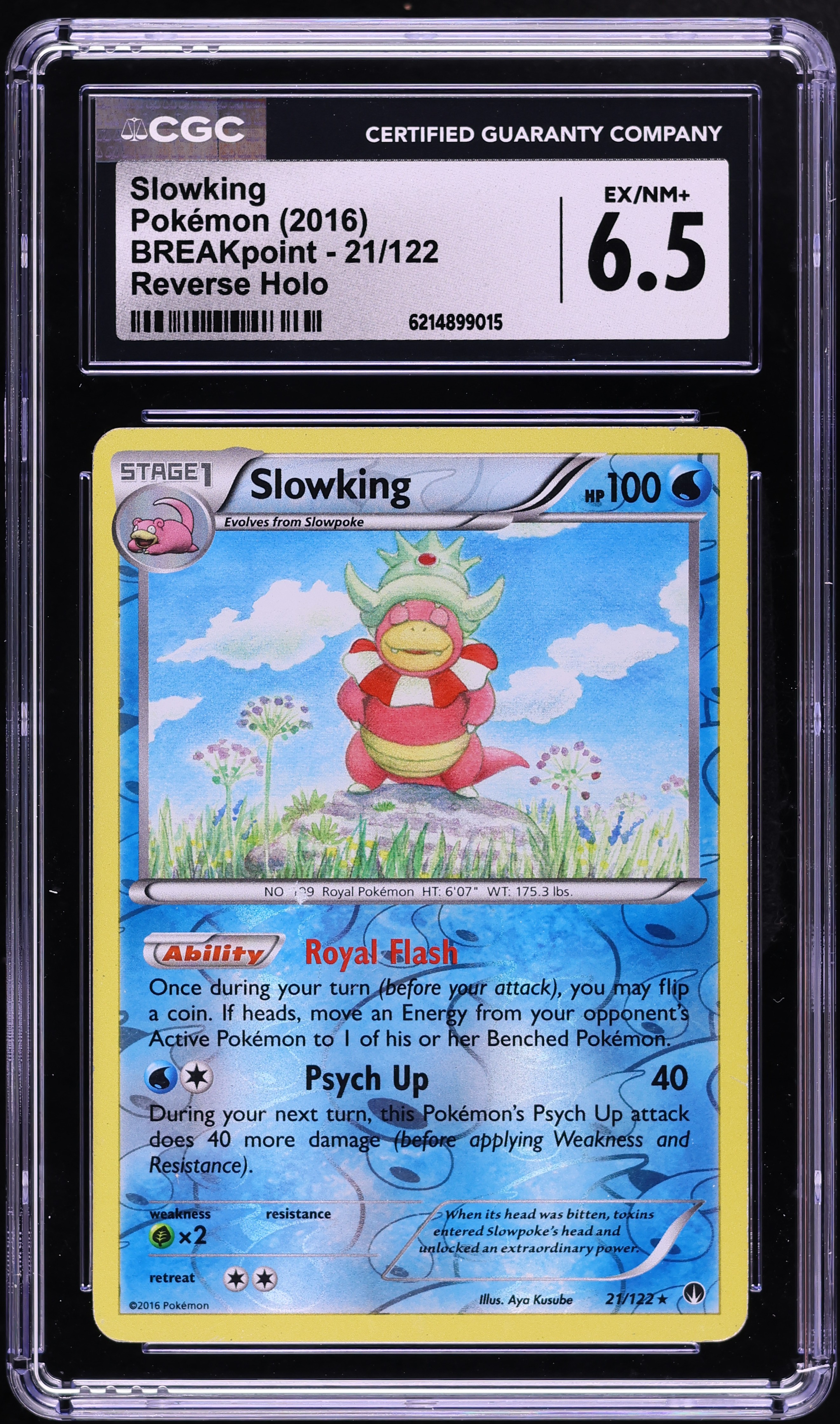 2016 Pokemon XY BREAKpoint Reverse Holo Slowking #21 CGC 6.5 EXMT+