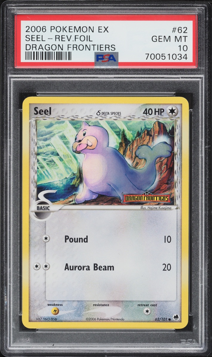2006 Pokemon EX Dragon Frontiers Reverse Holo Seel #62 PSA 10 GEM MINT