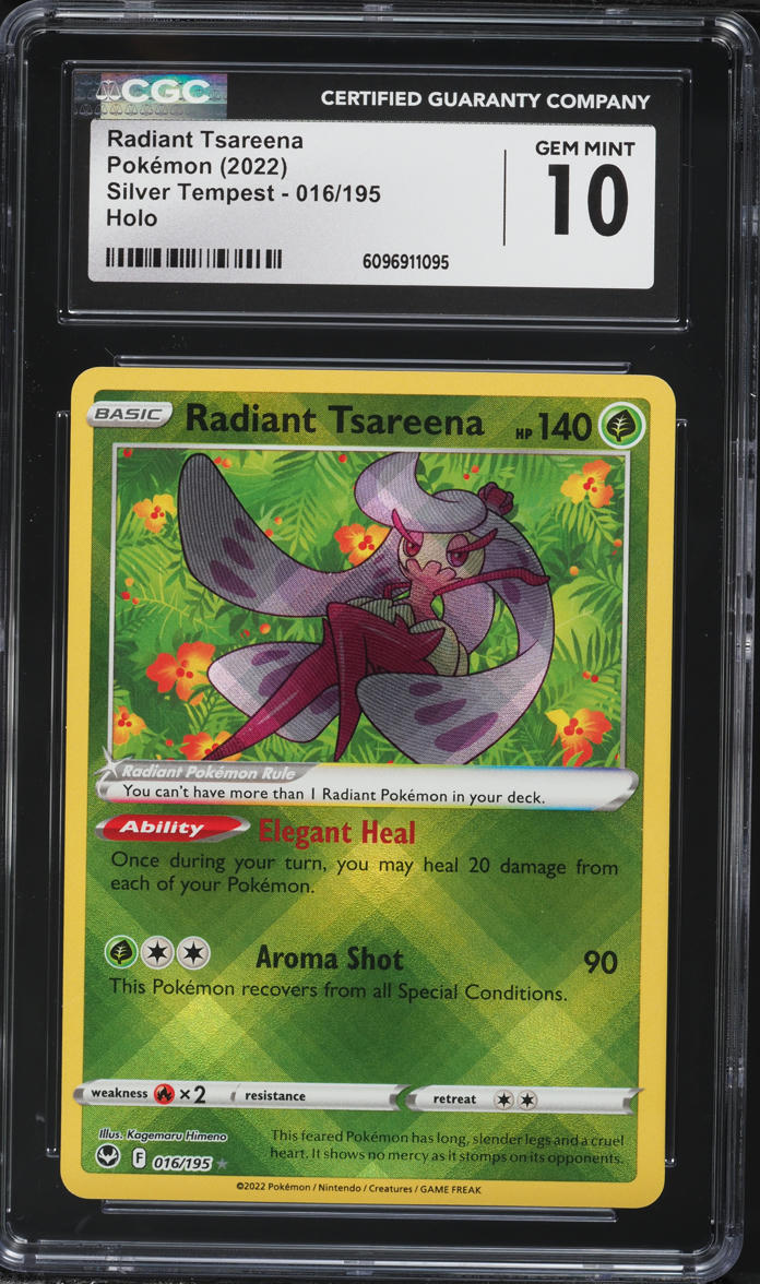 2022 Pokemon Sword & Shield Silver Tempest Holo Radiant Tsareena #16 CGC 10 GEM MINT