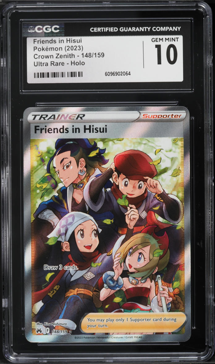 2023 Pokemon Sword & Shield Crown Zenith Full Art Friends In Hisui #148 CGC 10 GEM MINT