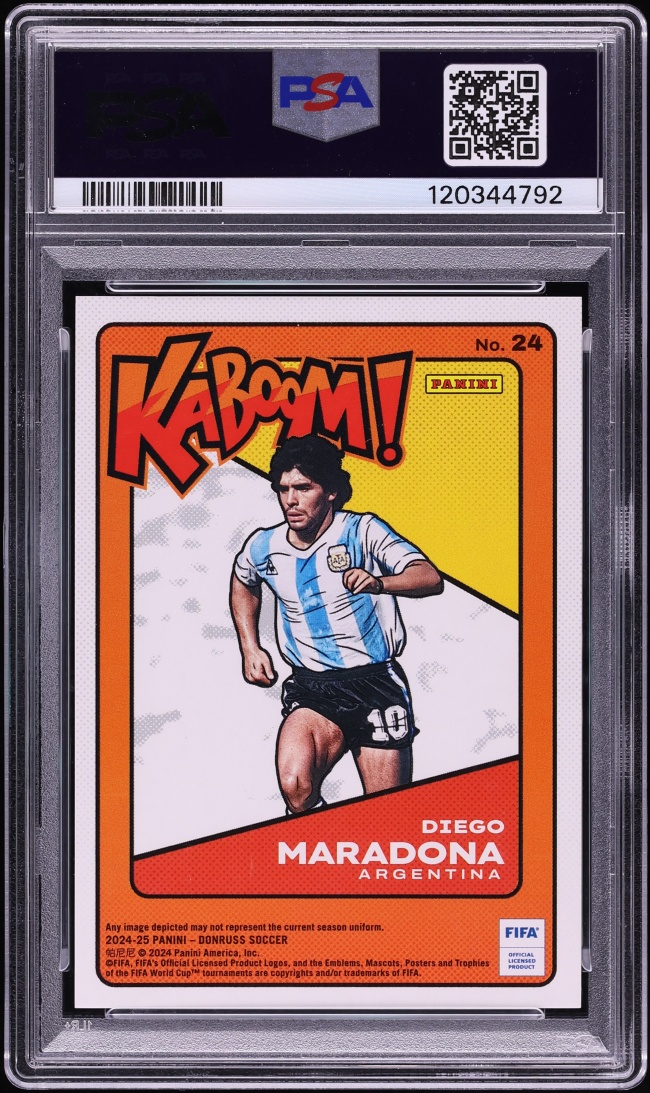 2024 Donruss FIFA Kaboom! Gold Diego Maradona /10 #24 PSA 10 GEM MINT