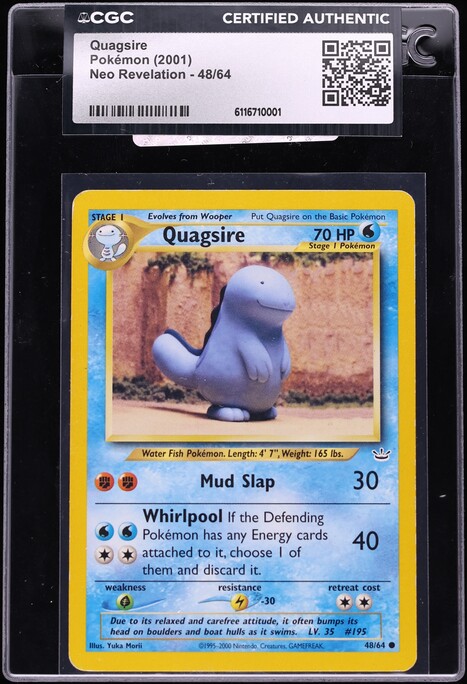 2001 Pokemon Neo Revelation Quagsire #48 CGC AUTH