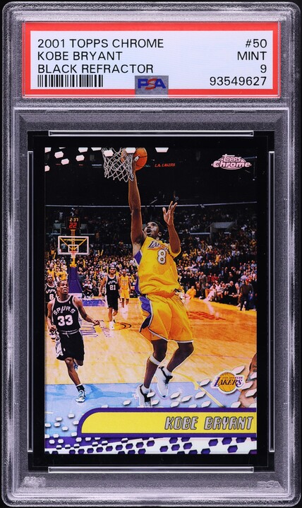 その他 2001 Topps Chrome refractor Kobe Bryant 2001 Topps Chrome Black Refractor Kobe Bryant /50 #50 PSA